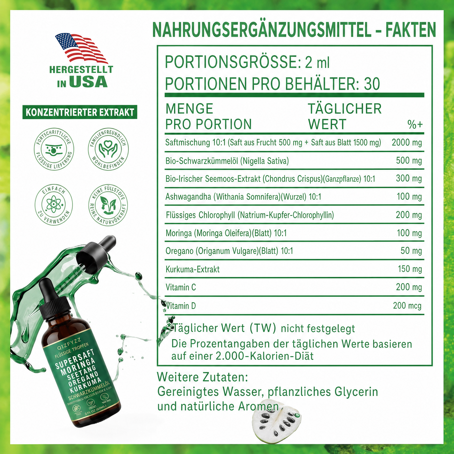 Qizfyzz Soursop Bitters Flüssige Tropfen 10-in-1